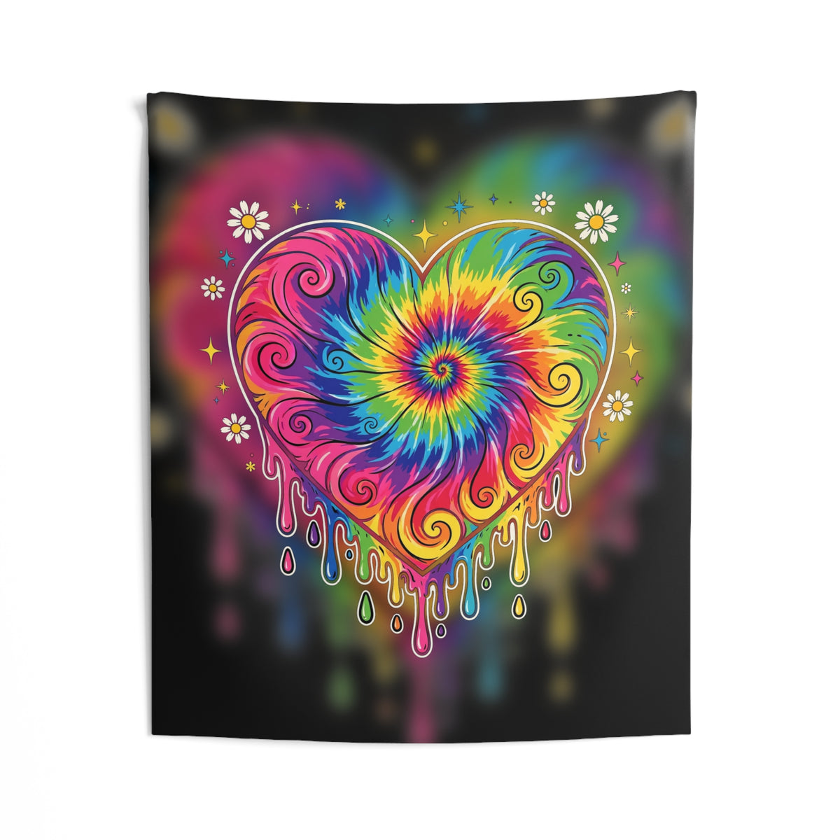 Tie-Dye Heart Tapestry
