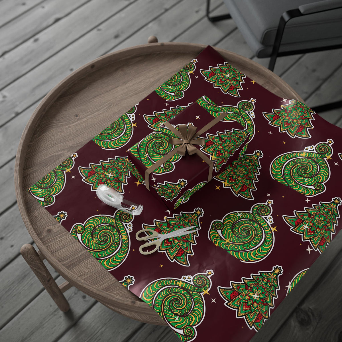 Trippy Tree Spiral Wrapping Paper