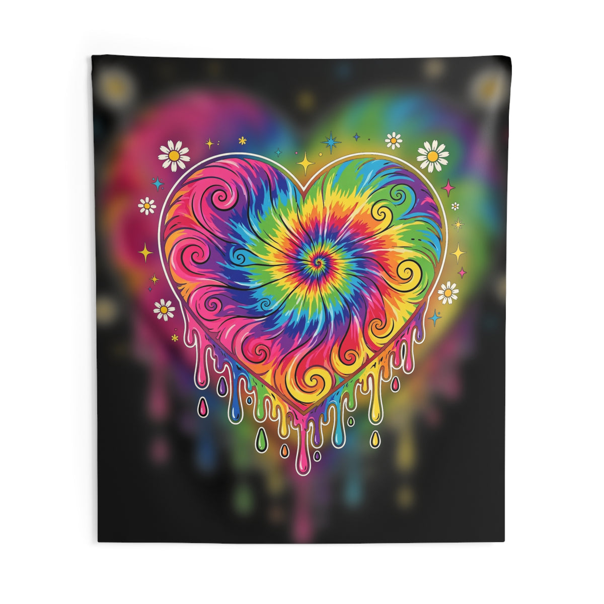 Tie-Dye Heart Tapestry
