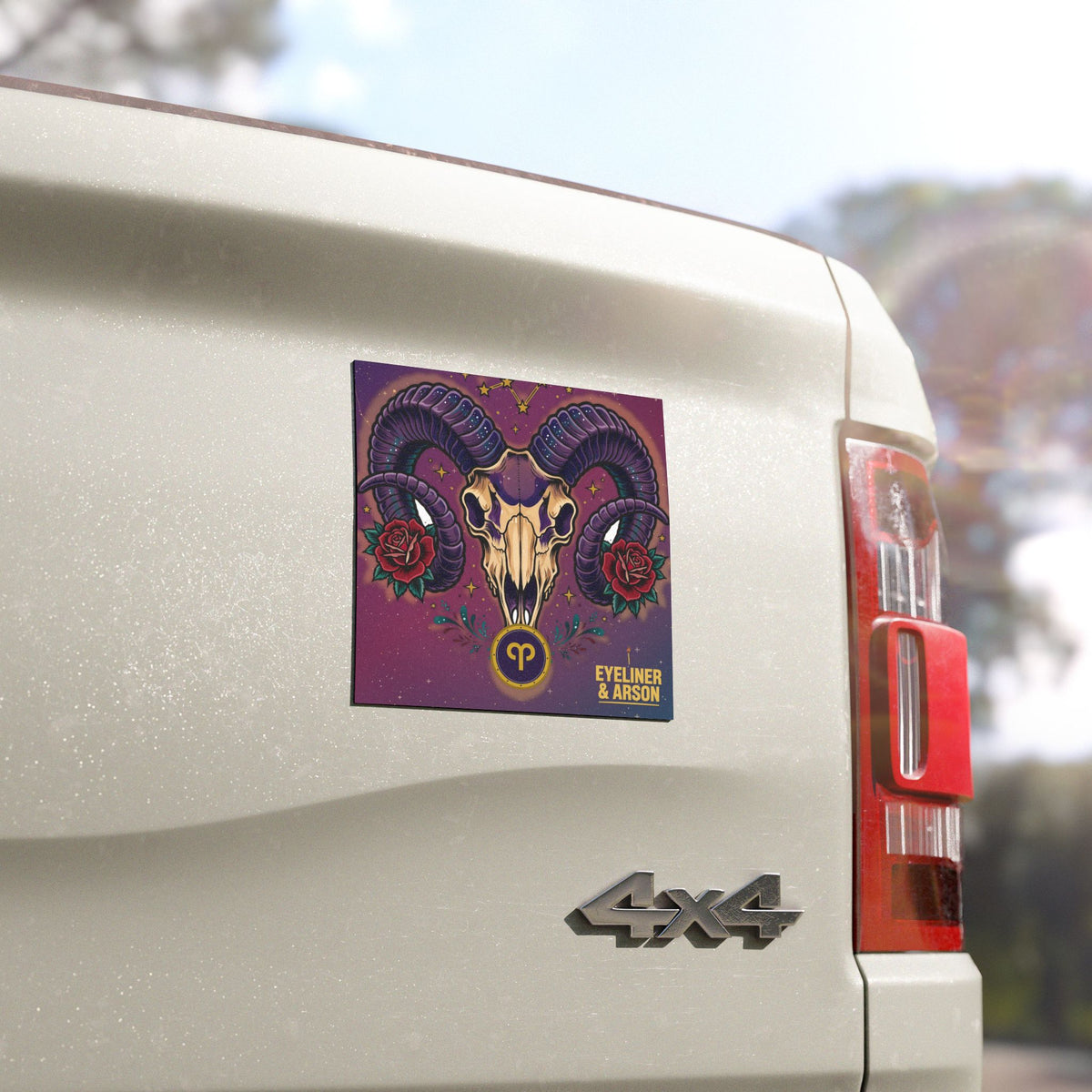 Eyeliner & Arson — Aries Car Magnet