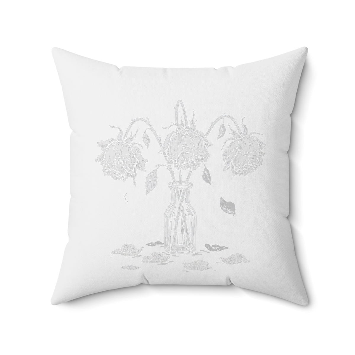 Eyeliner & Arson — Wilted Roses Throw Pillow