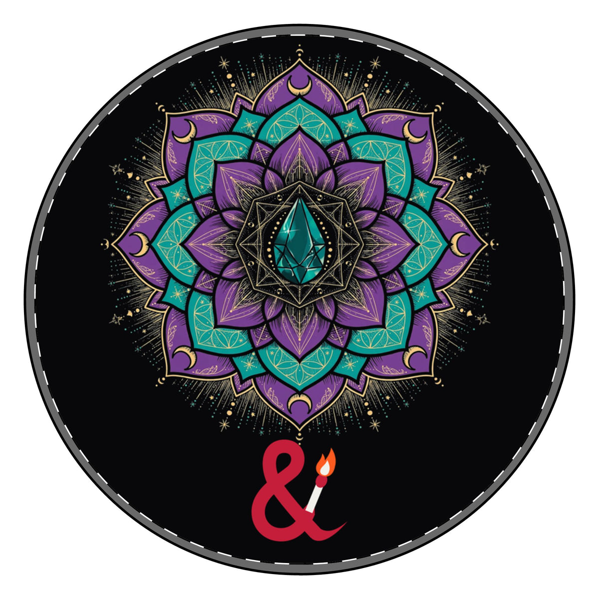 Eyeliner & Arson — Lotus Mandala Picture Charm Bracelet
