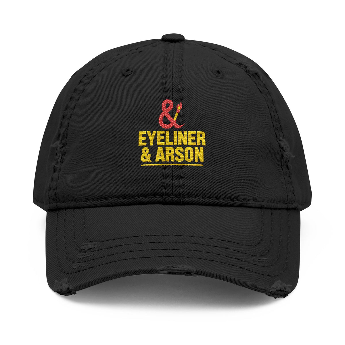 Eyeliner & Arson — Ampersand & Wordmark Lockup Distressed Dad Hat