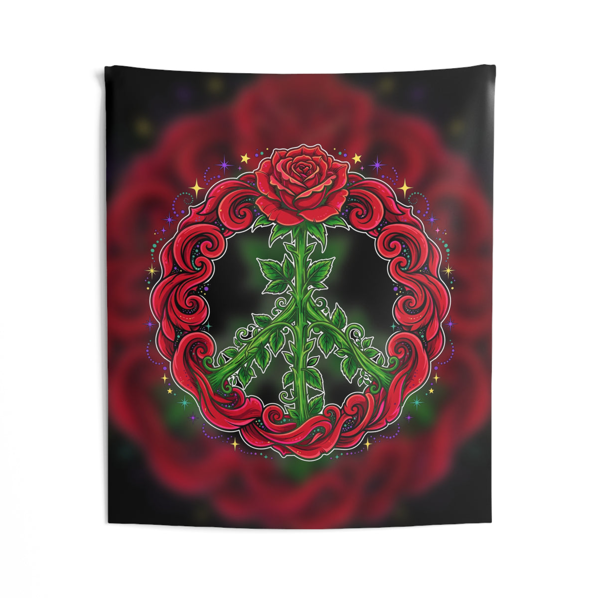 Peace Sign Rose Tapestry