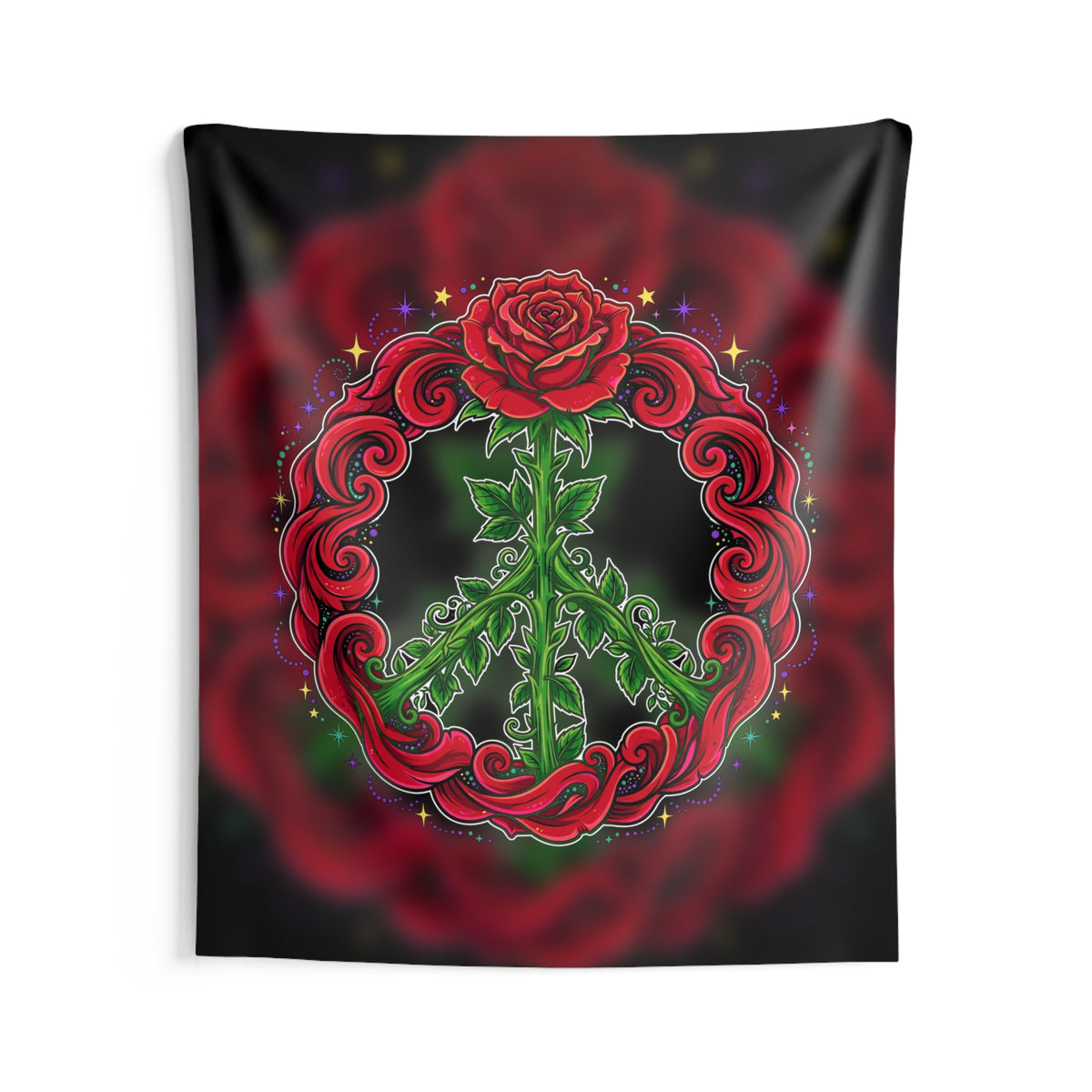 Peace Sign Rose Tapestry