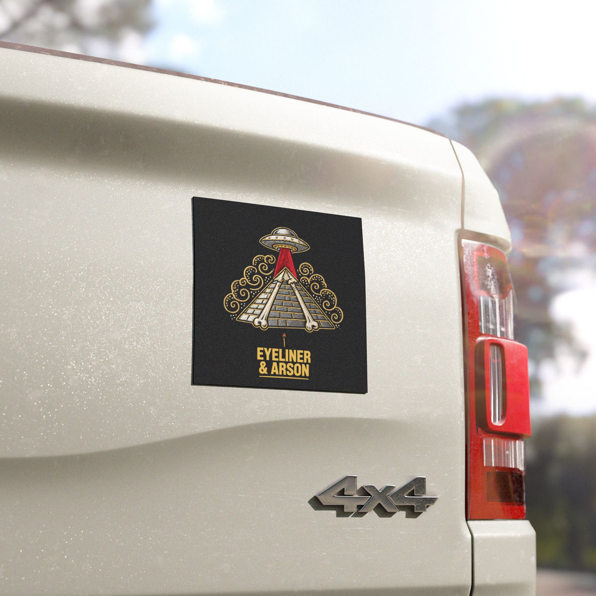 Eyeliner & Arson — Pyramid Beam Car Magnet