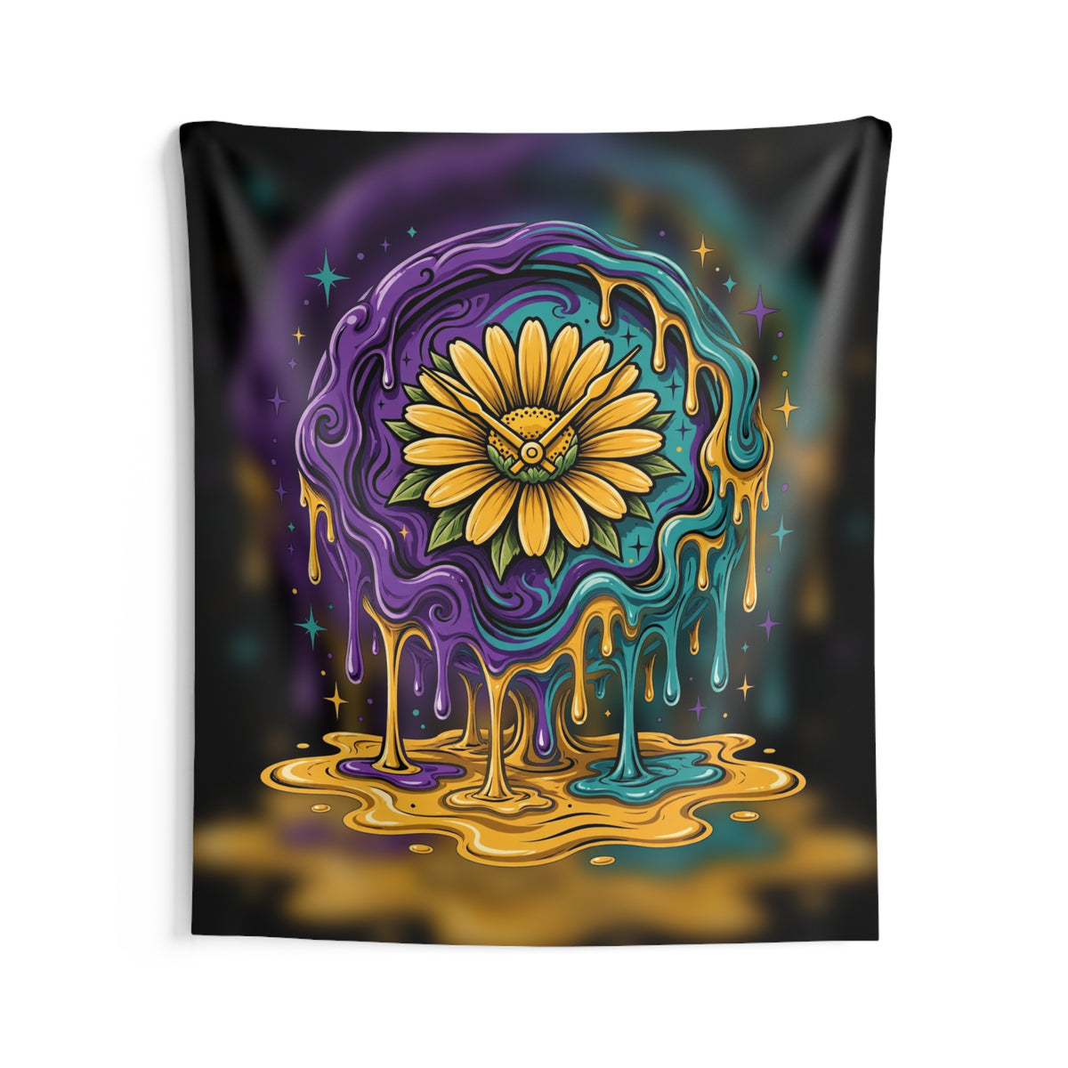 Melting Clock Flower Tapestry