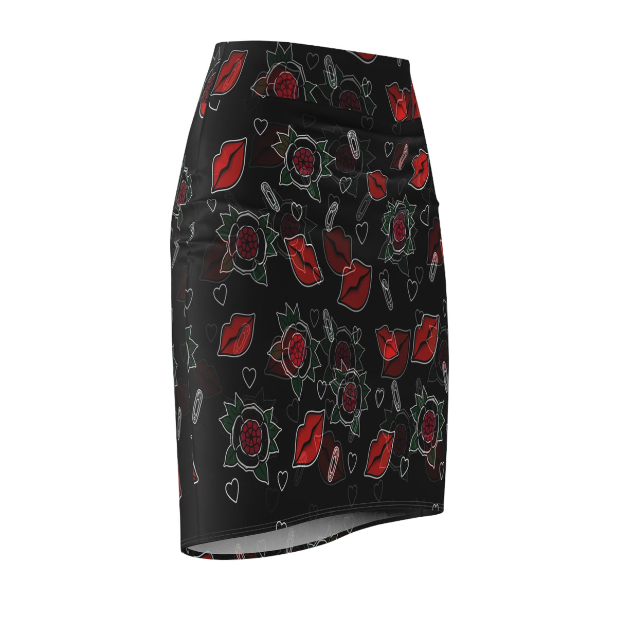 Kiss & Roses Pencil Skirt