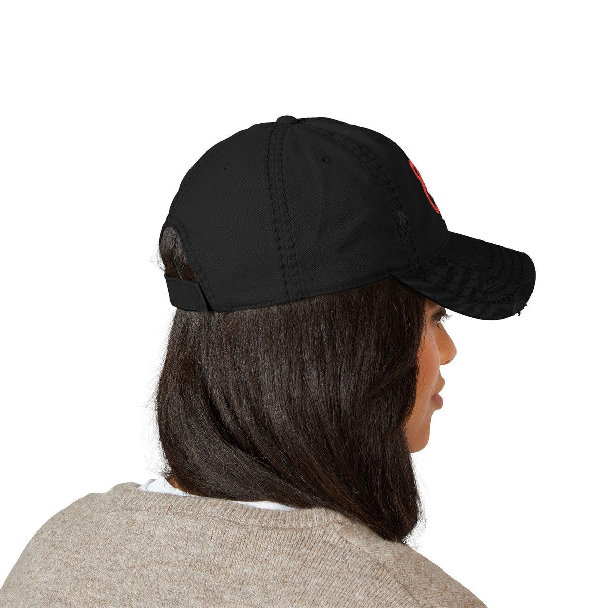 Eyeliner & Arson — Burning Ampersand Distressed Dad Hat