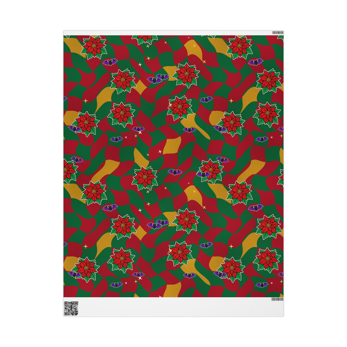 Warped Checkerboard Christmas Wrapping Paper