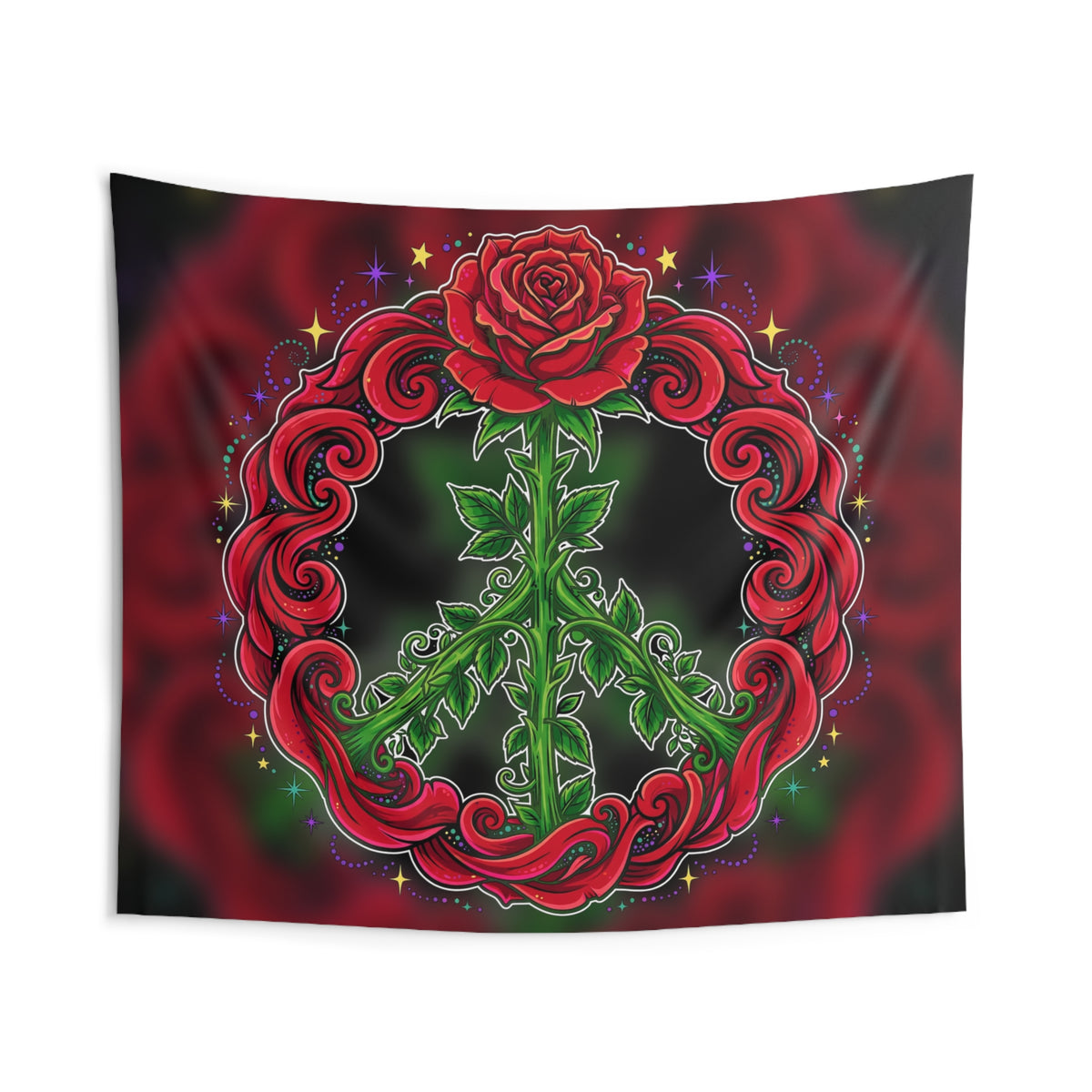 Peace Sign Rose Tapestry