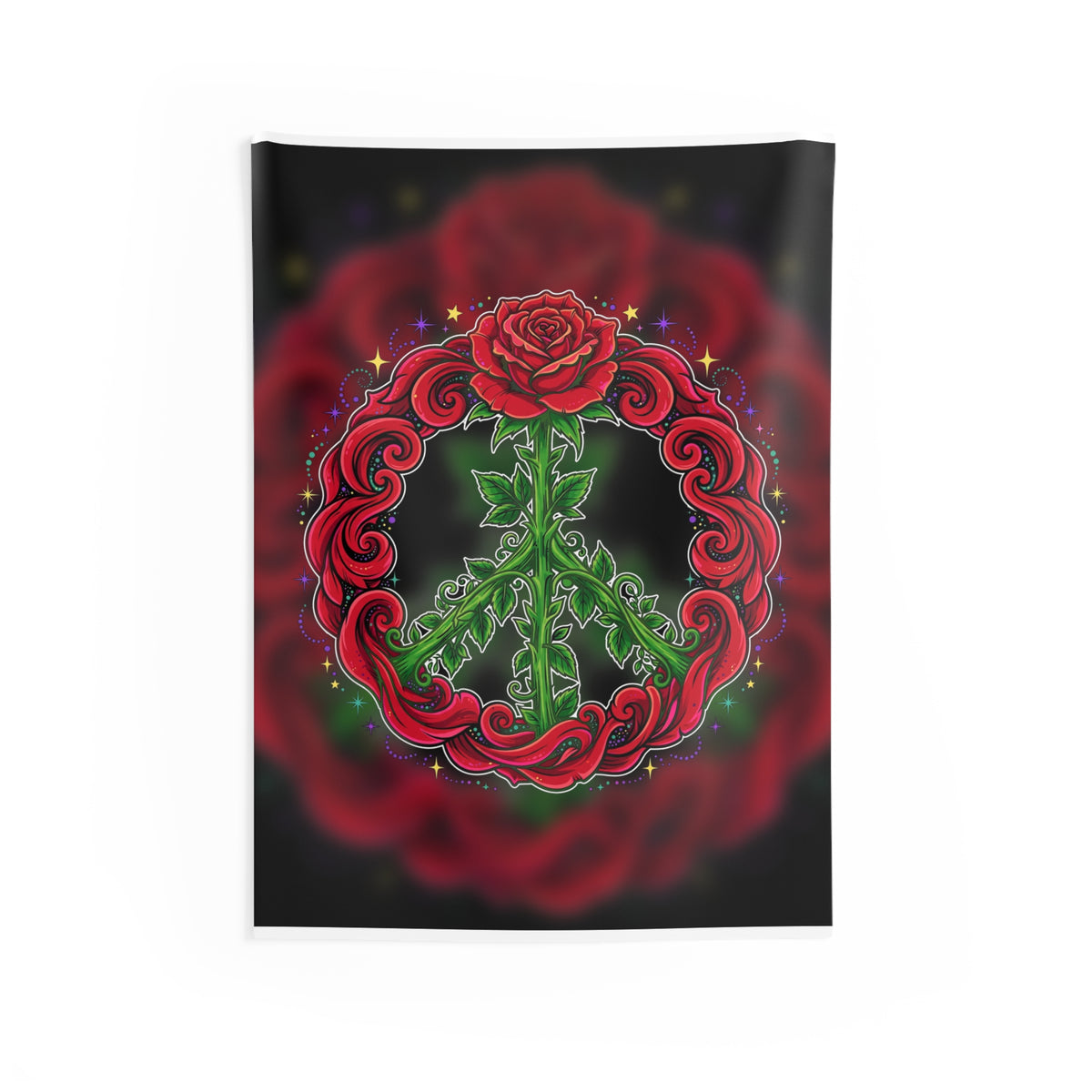 Peace Sign Rose Tapestry
