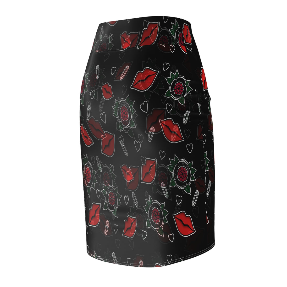 Kiss & Roses Pencil Skirt