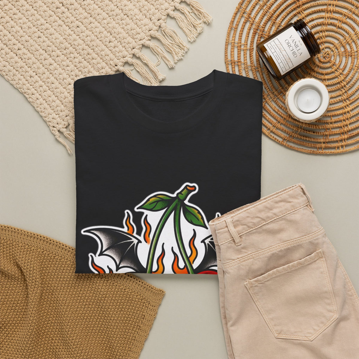Eyeliner & Arson — Flaming Cherries Tee