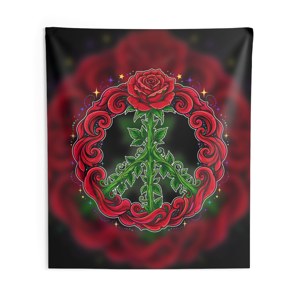 Peace Sign Rose Tapestry