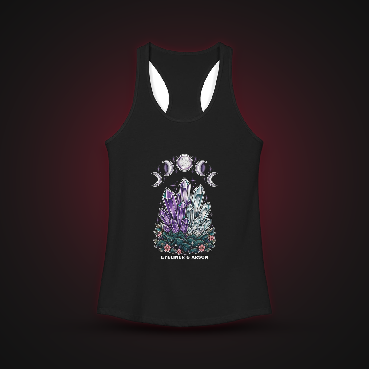 Eyeliner & Arson — Crystal Moons Racerback Tank