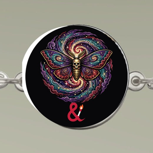 Eyeliner & Arson — Galaxy Moth Charm Bracelet