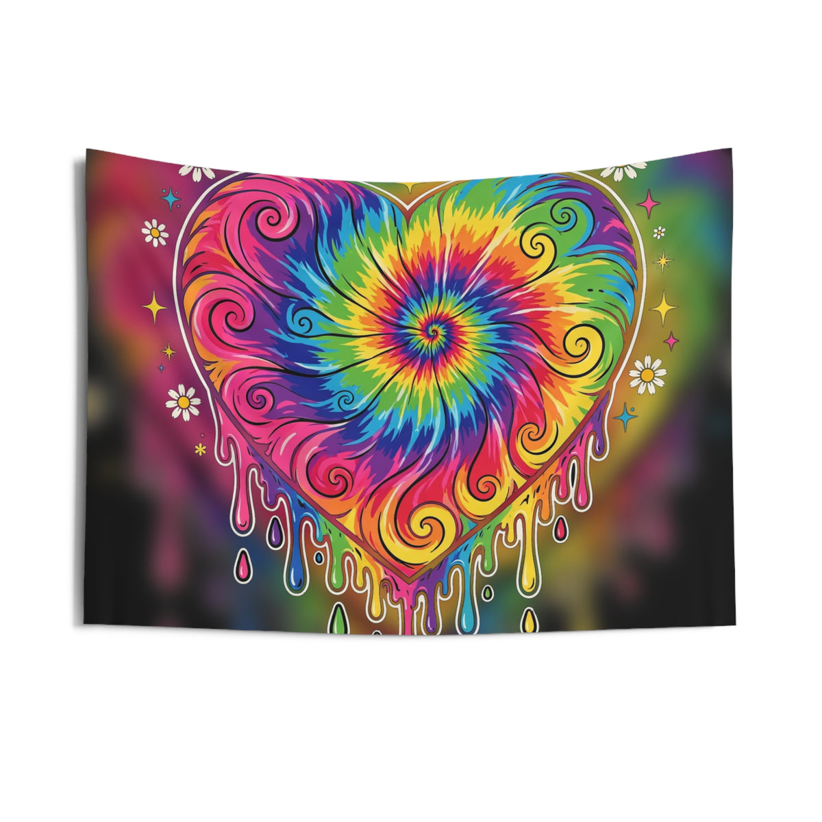 Tie-Dye Heart Tapestry