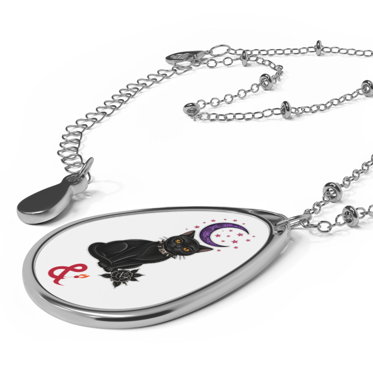 Eyeliner & Arson — Black Cat Moon Necklace