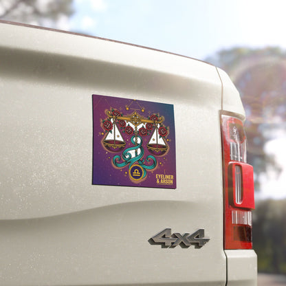 Eyeliner & Arson — Libra Car Magnet