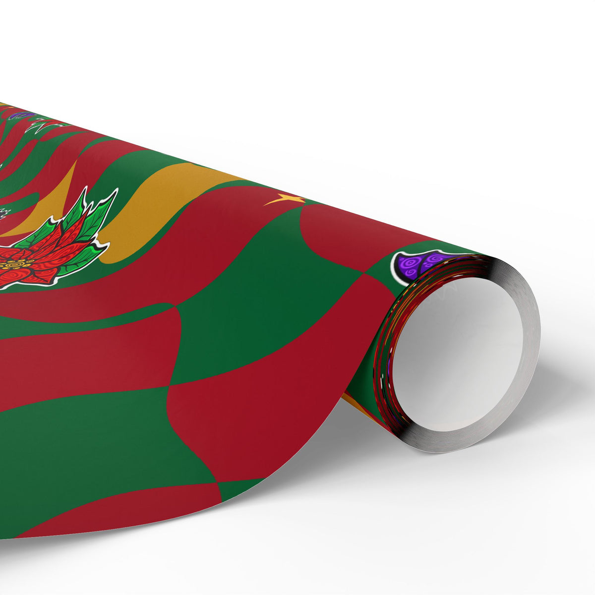 Warped Checkerboard Christmas Wrapping Paper