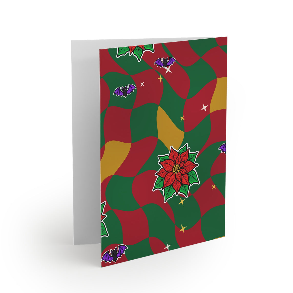 Warped Checkerboard Christmas Greeting Card