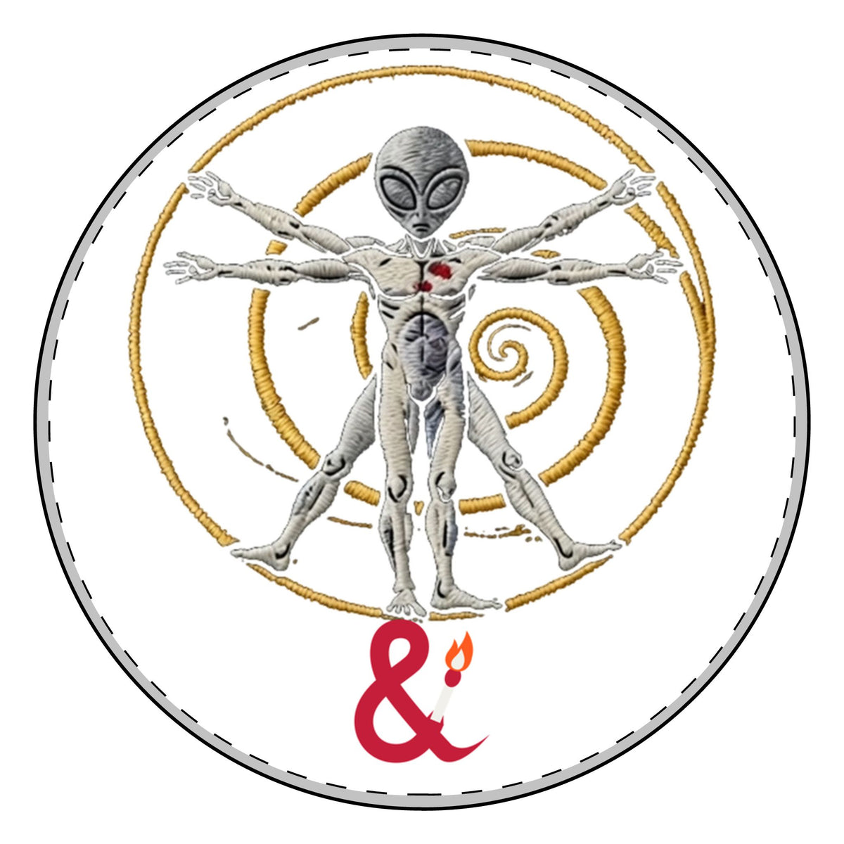 Eyeliner & Arson — Vitruvian Alien Picture Charm Bracelet