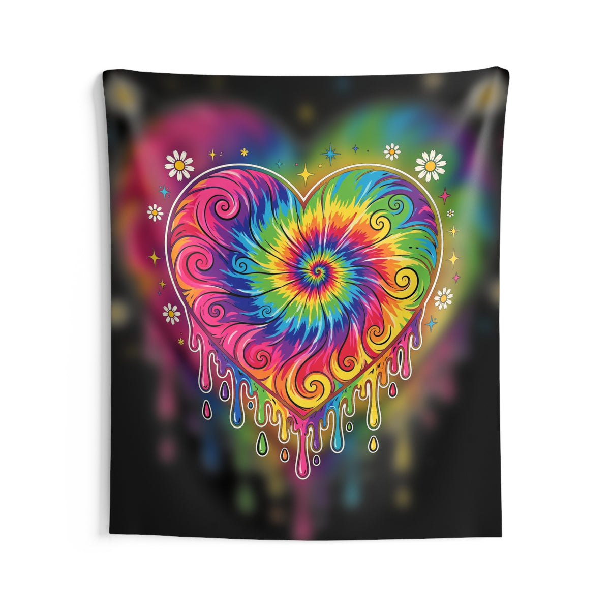 Tie-Dye Heart Tapestry