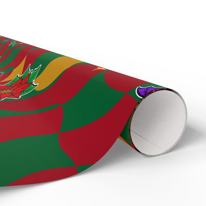 Warped Checkerboard Christmas Wrapping Paper