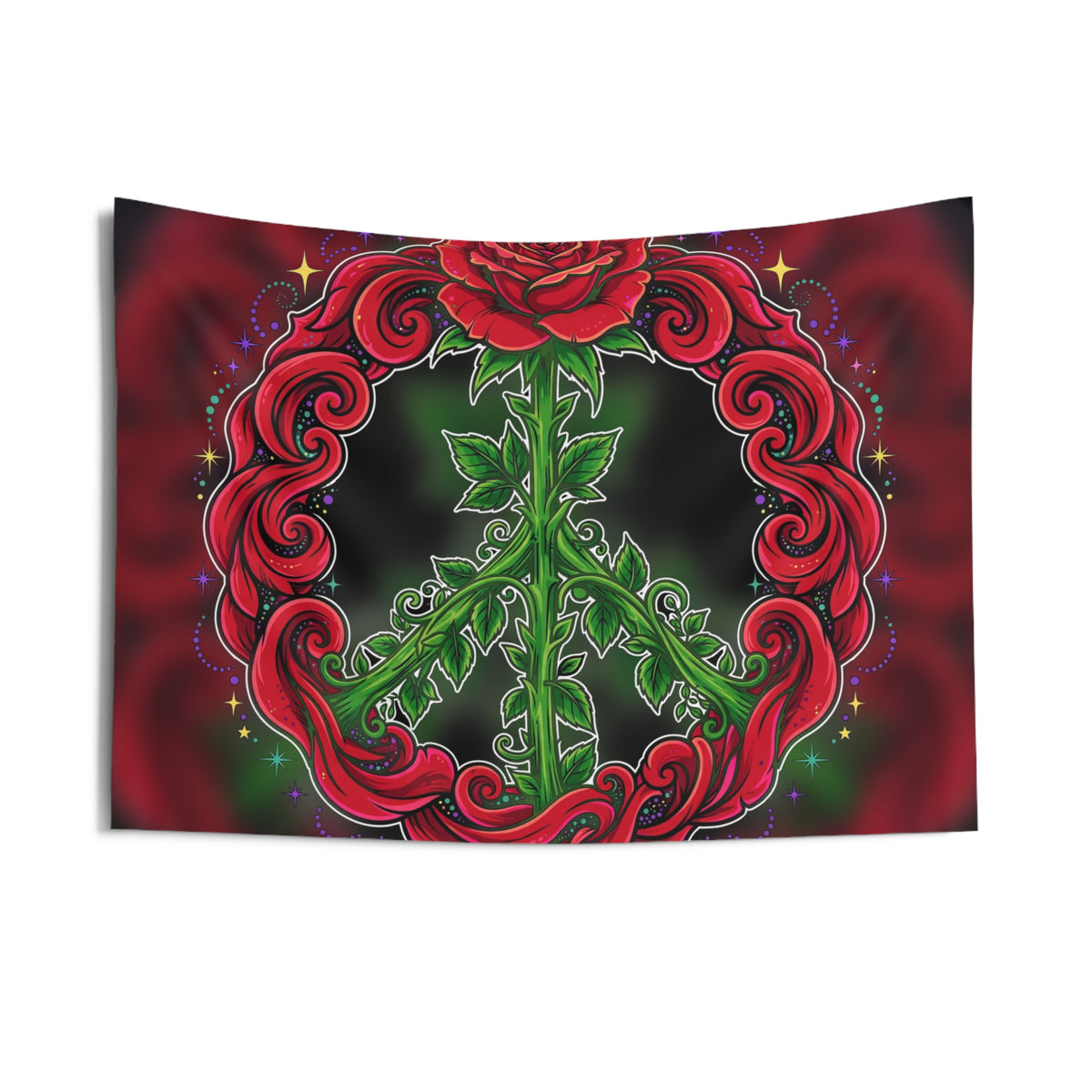 Peace Sign Rose Tapestry