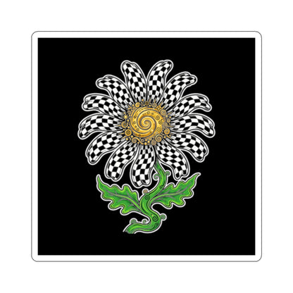 Eyeliner & Arson — Checkerboard Daisy Sticker