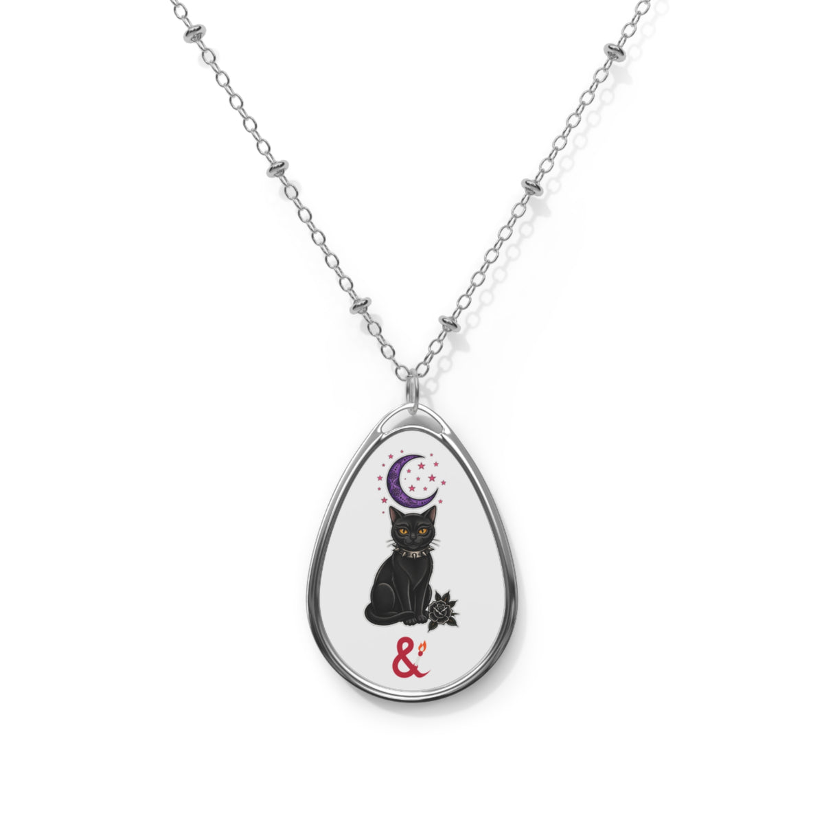 Eyeliner & Arson — Black Cat Moon Necklace
