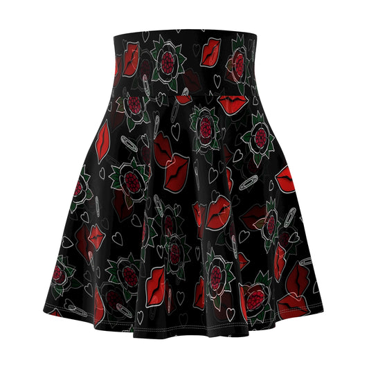 Kiss & Roses Skater Skirt