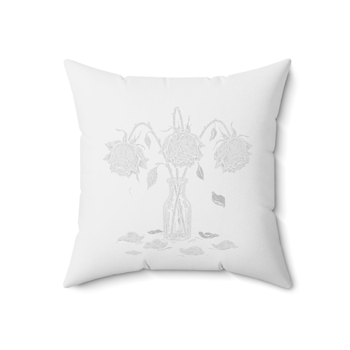 Eyeliner & Arson — Wilted Roses Throw Pillow