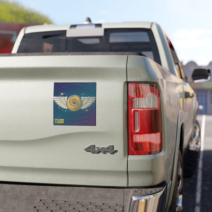Eyeliner & Arson — Winged Disc Car Magnet
