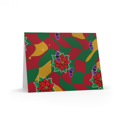 Warped Checkerboard Christmas Greeting Card