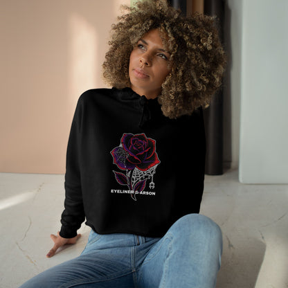 Spiderweb Rose Cropped Hoodie