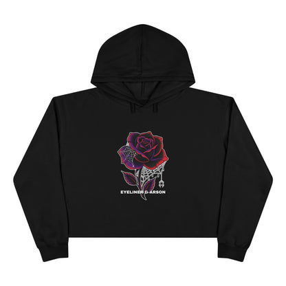 Spiderweb Rose Cropped Hoodie
