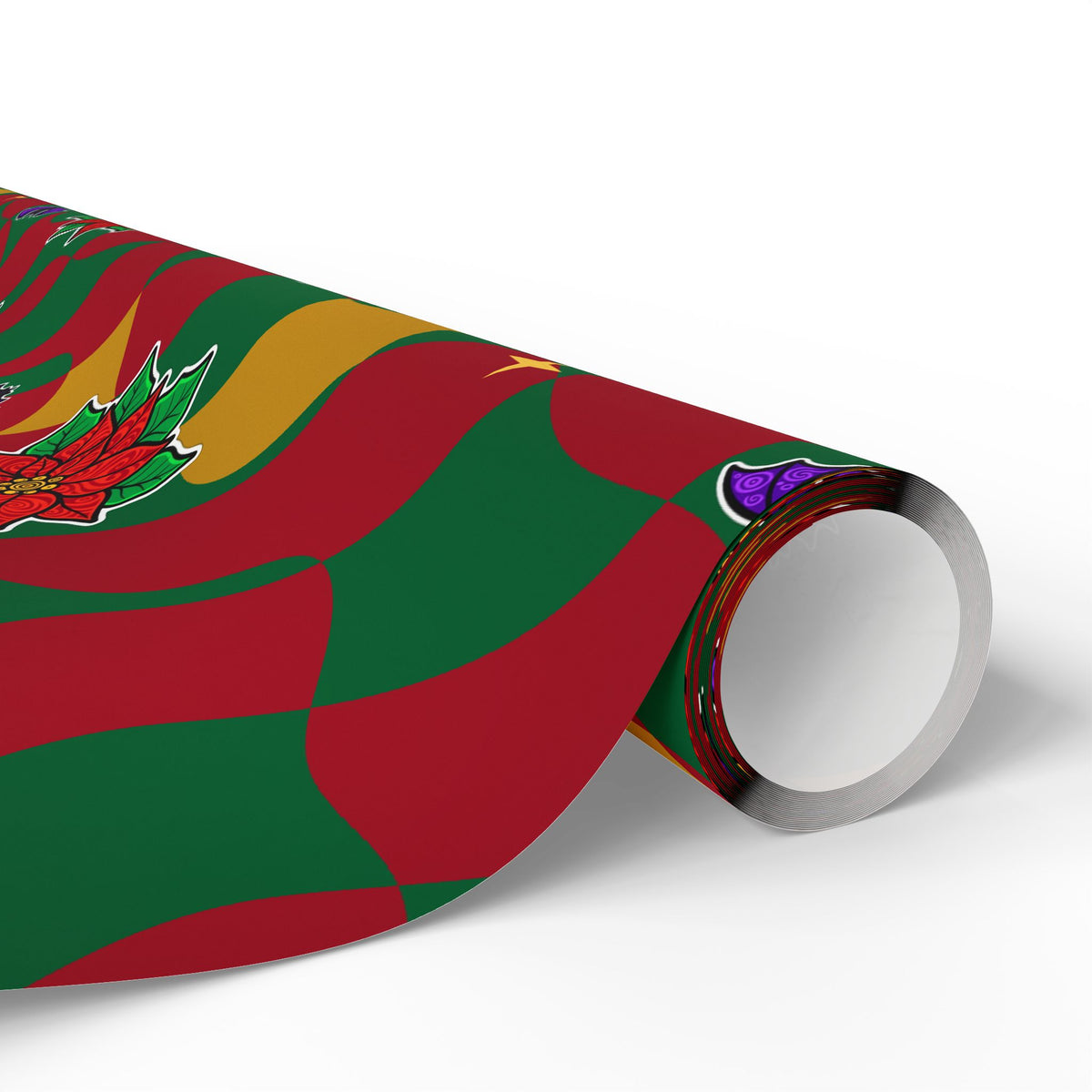 Warped Checkerboard Christmas Wrapping Paper