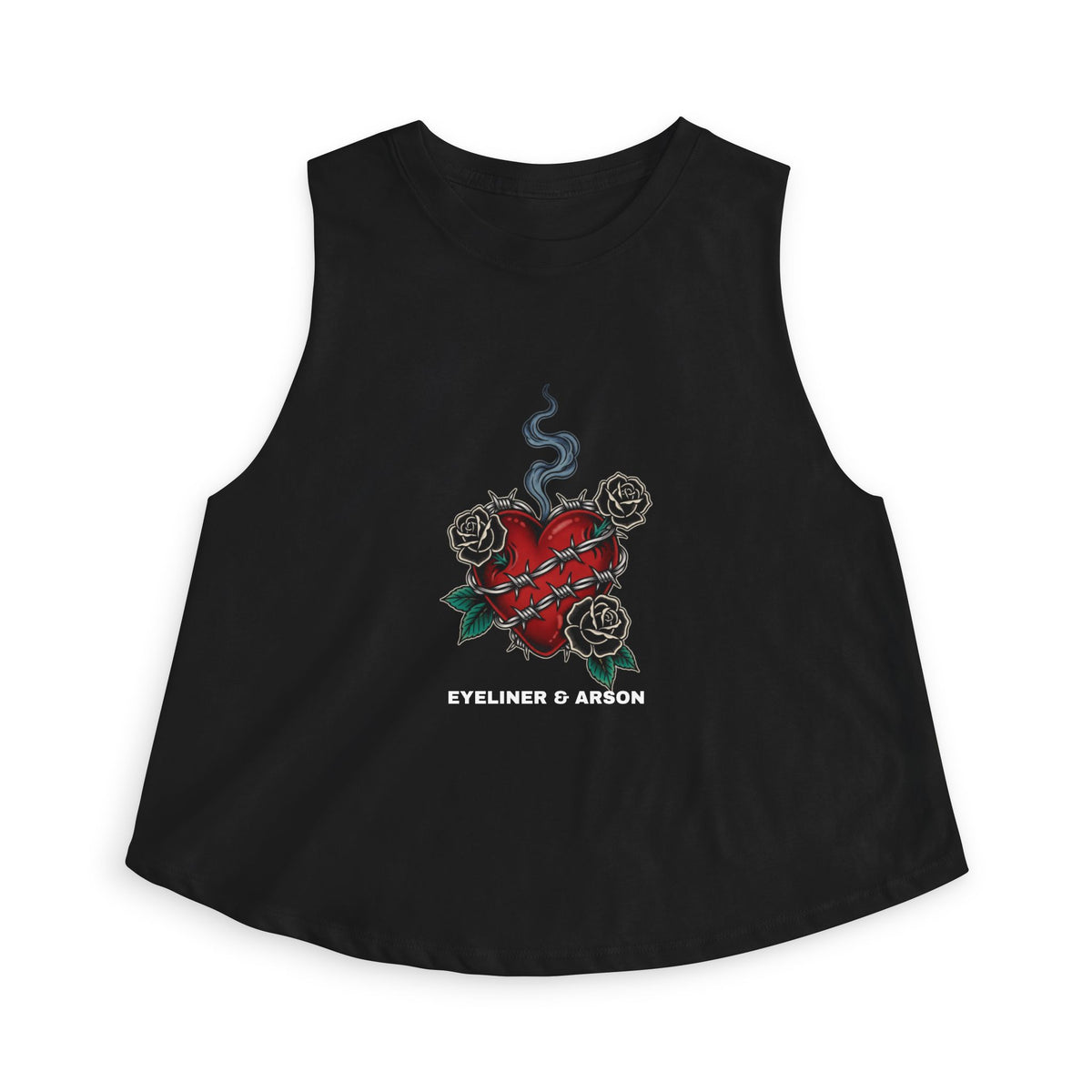 Eyeliner & Arson — Barbed Wire Heart Crop Top