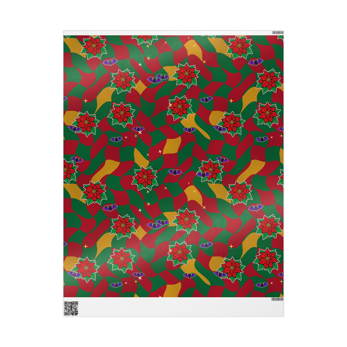 Warped Checkerboard Christmas Wrapping Paper