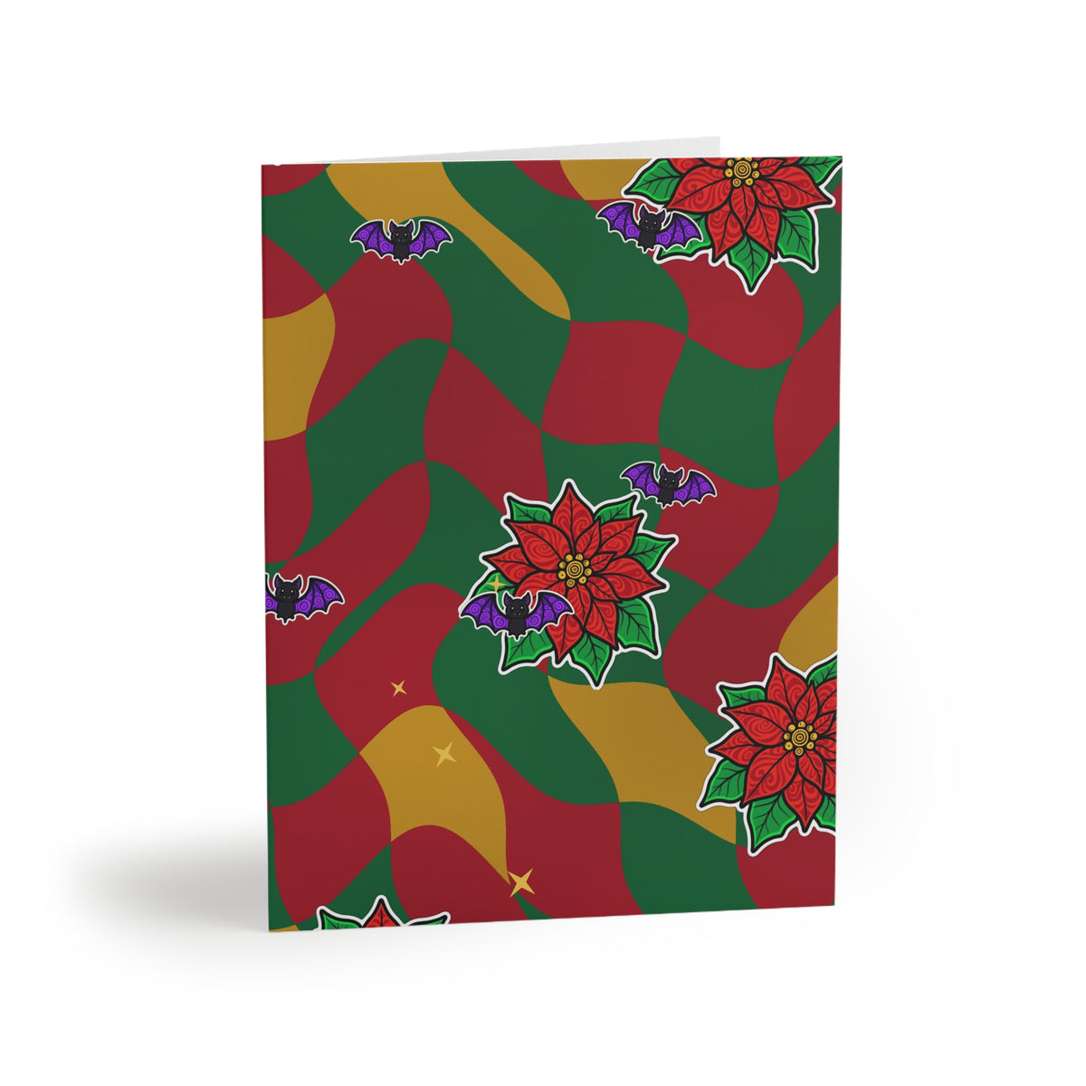 Warped Checkerboard Christmas Greeting Card