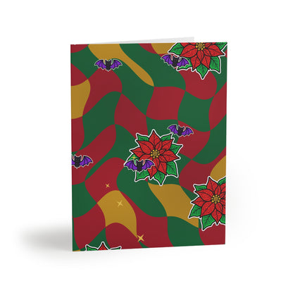 Warped Checkerboard Christmas Greeting Card