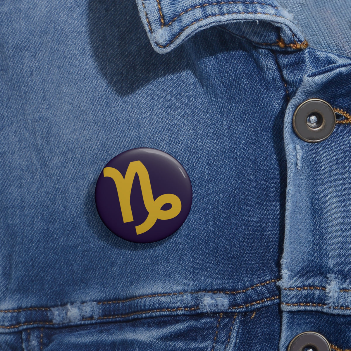 Eyeliner & Arson — Capricorn Seal Pin Button