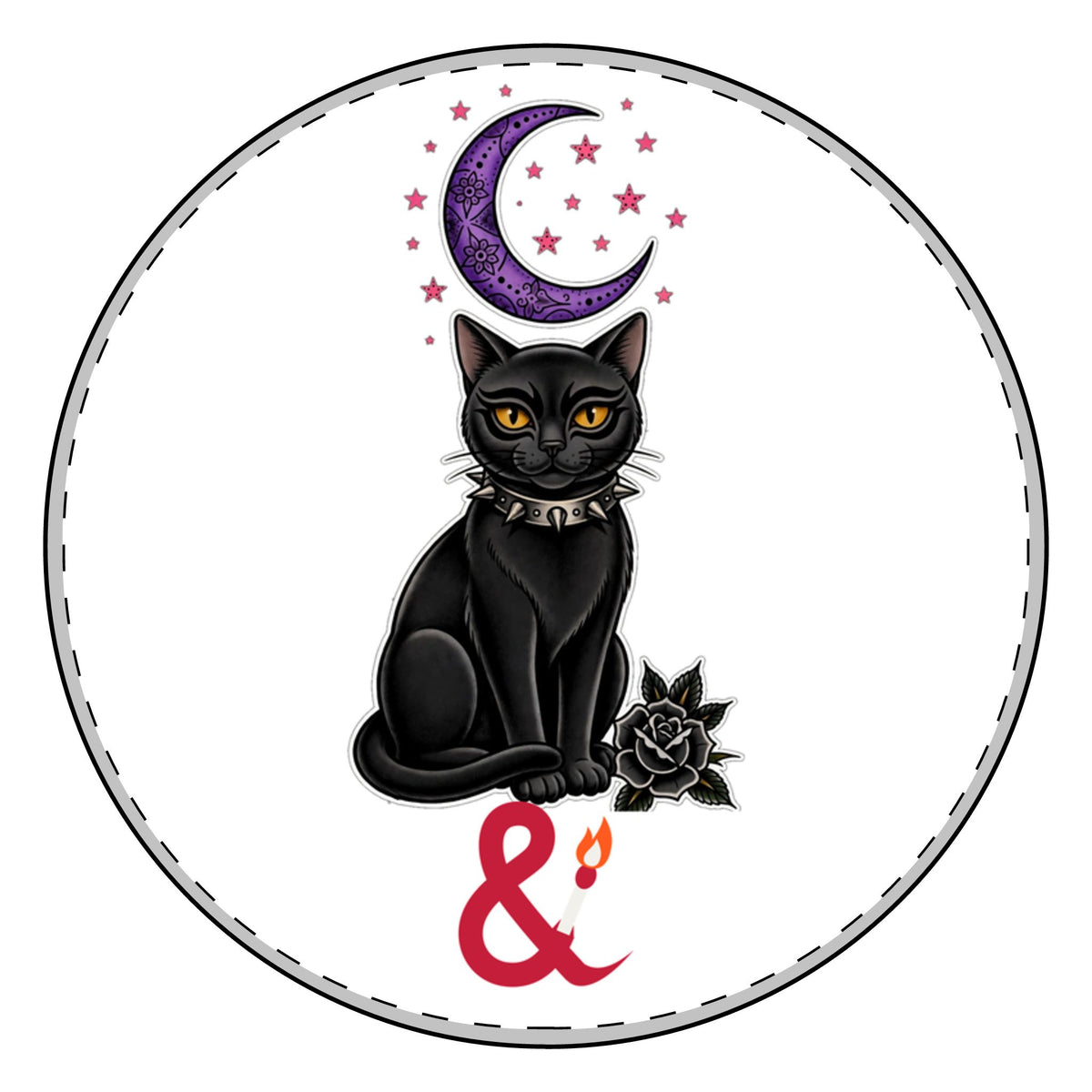 Eyeliner & Arson — Black Cat Moon Picture Charm Bracelet