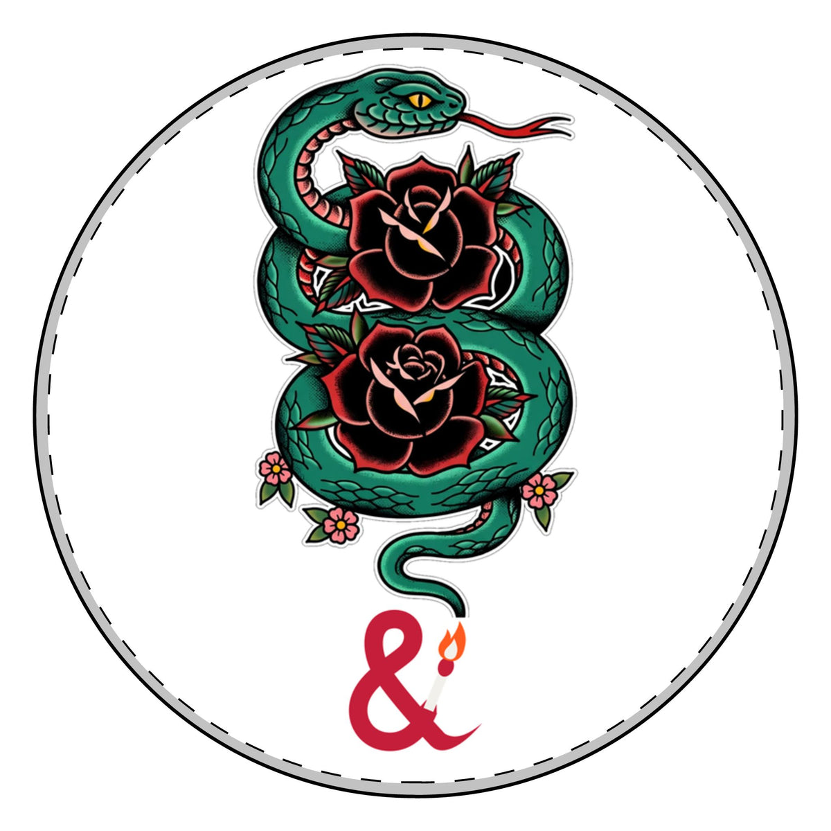 Eyeliner & Arson — Snake Roses Picture Charm Bracelet