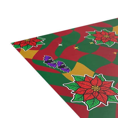 Warped Checkerboard Christmas Postcard