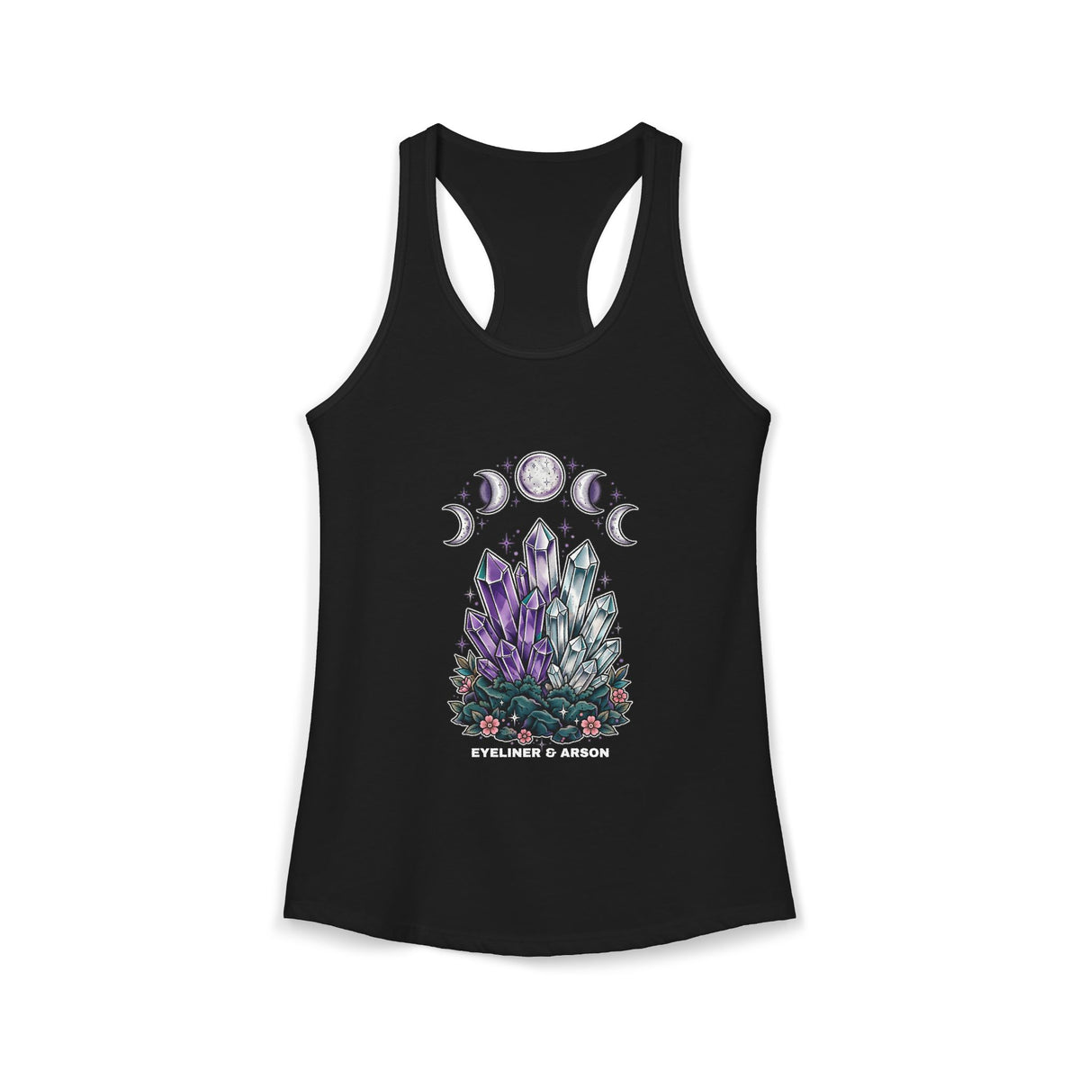Eyeliner & Arson — Crystal Moons Racerback Tank