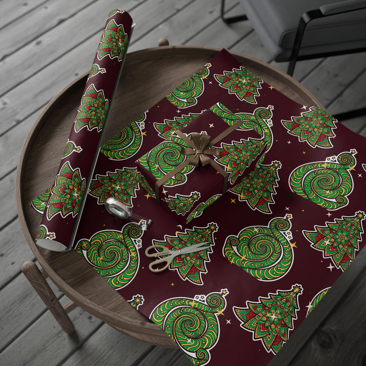 Trippy Tree Spiral Wrapping Paper