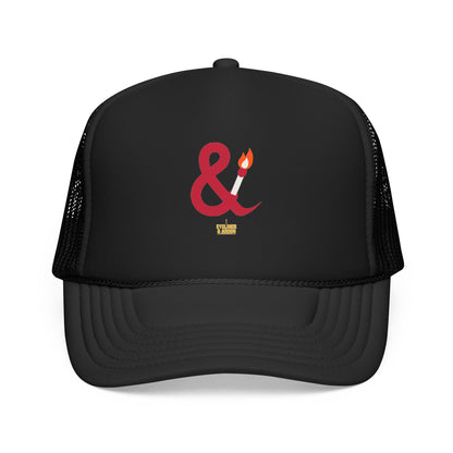 Eyeliner & Arson — Burning Ampersand Foam Trucker Hat